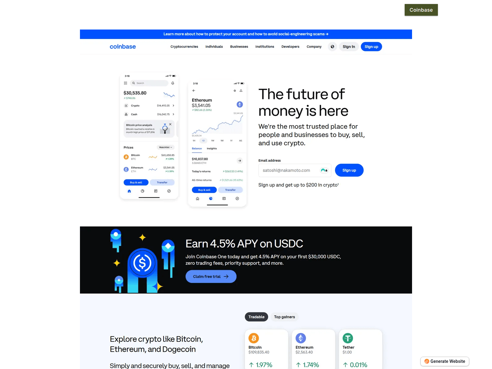 Screenshot of portal-coin-pro-cdn.pineapple.page