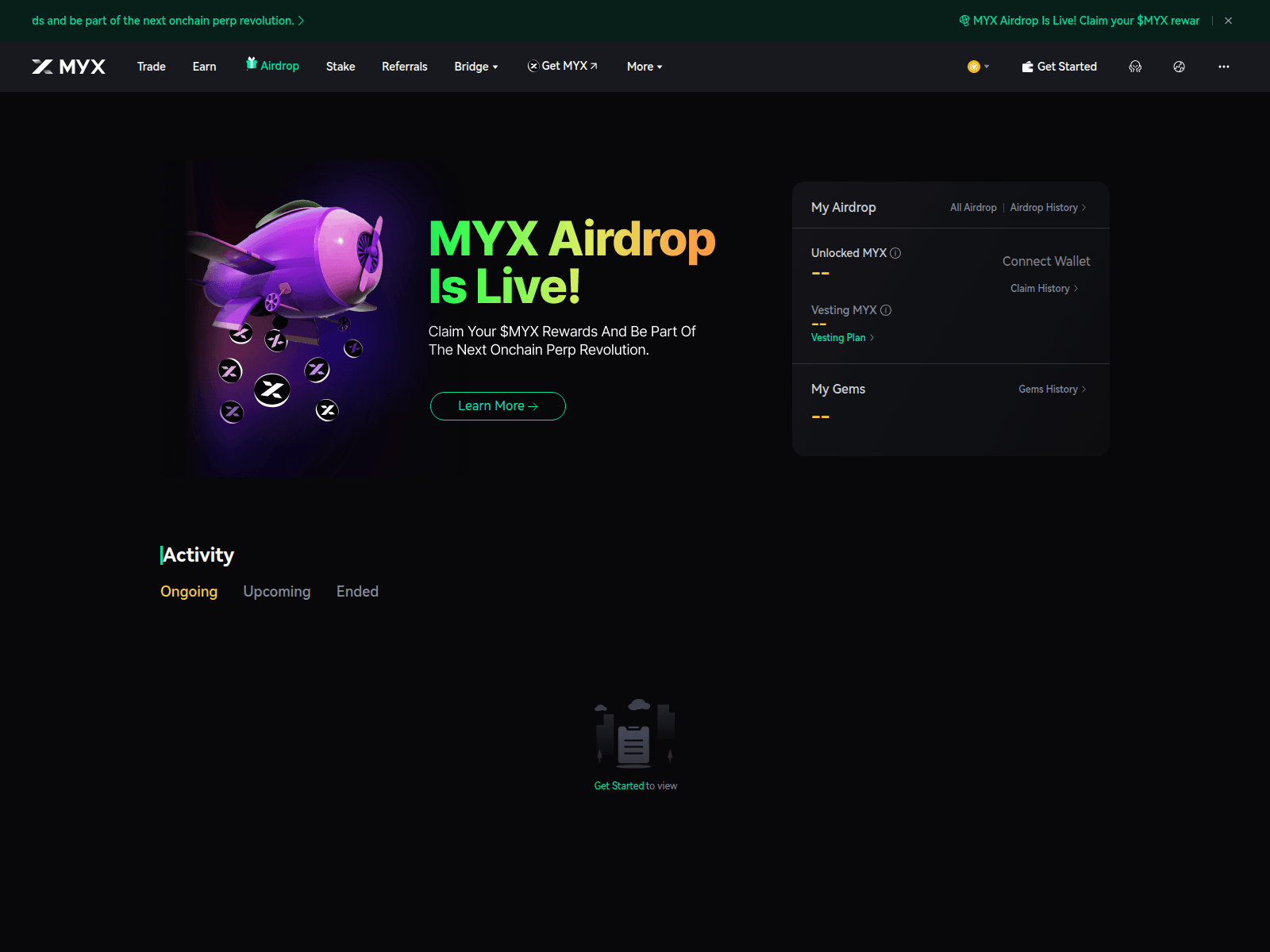 Screenshot of airdrop-myxfinance.app