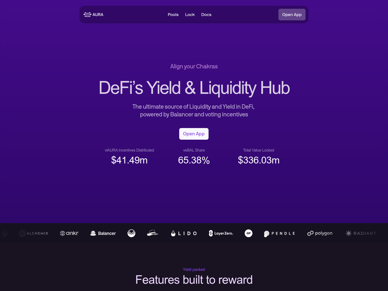 Screenshot of aurafinance.xyz