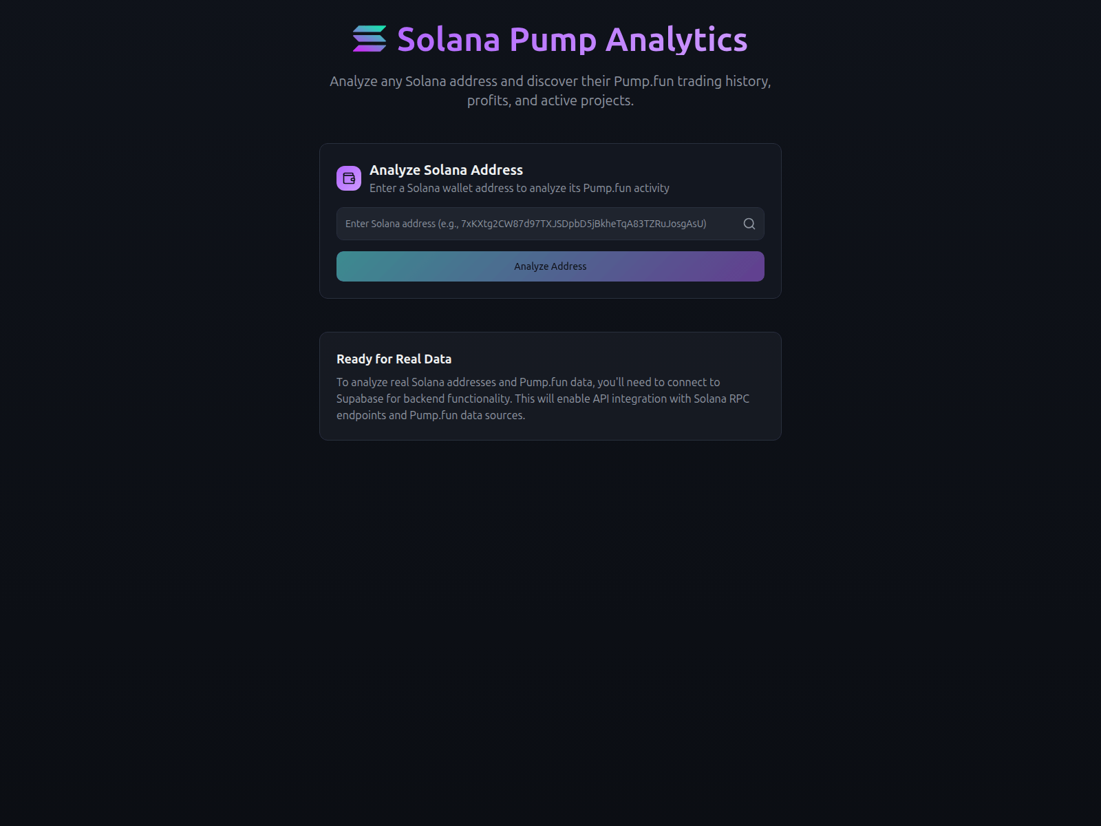 Screenshot of solana-analyse.0dev.fun