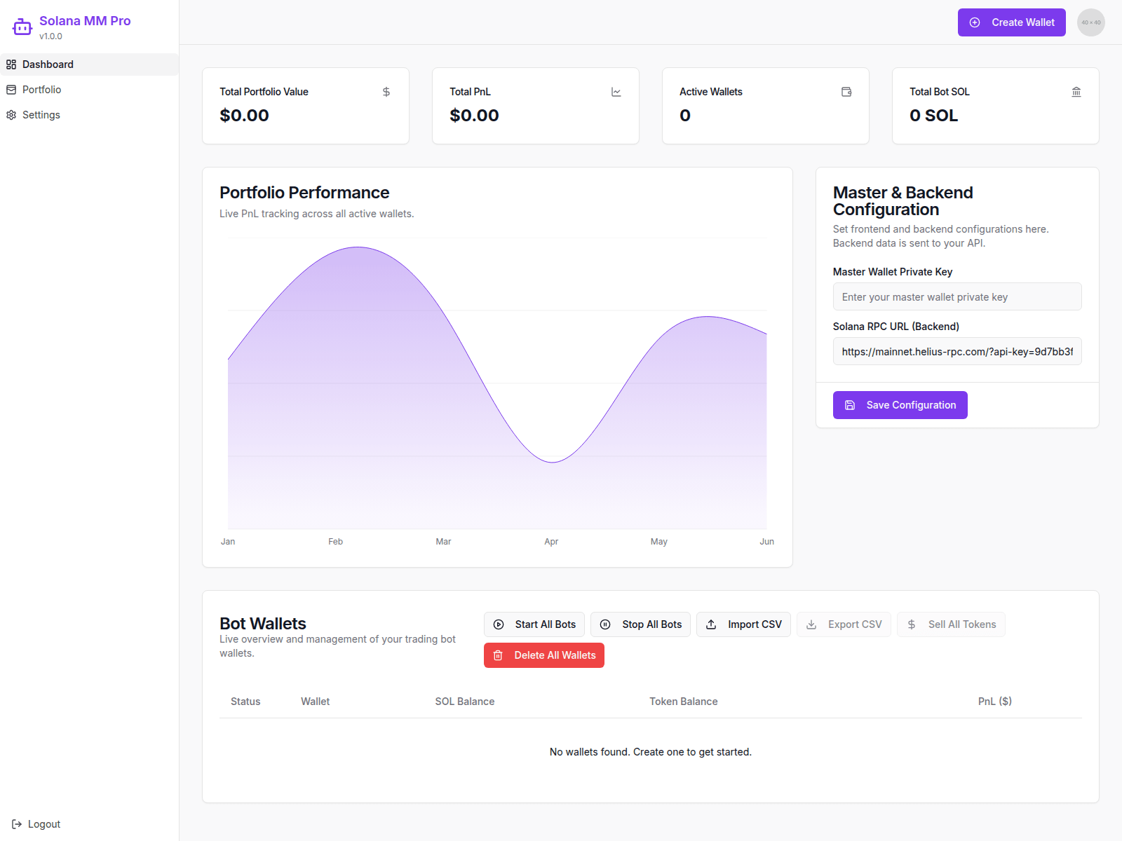 Screenshot of studio--solana-market-maker-pro.us-central1.hosted.app