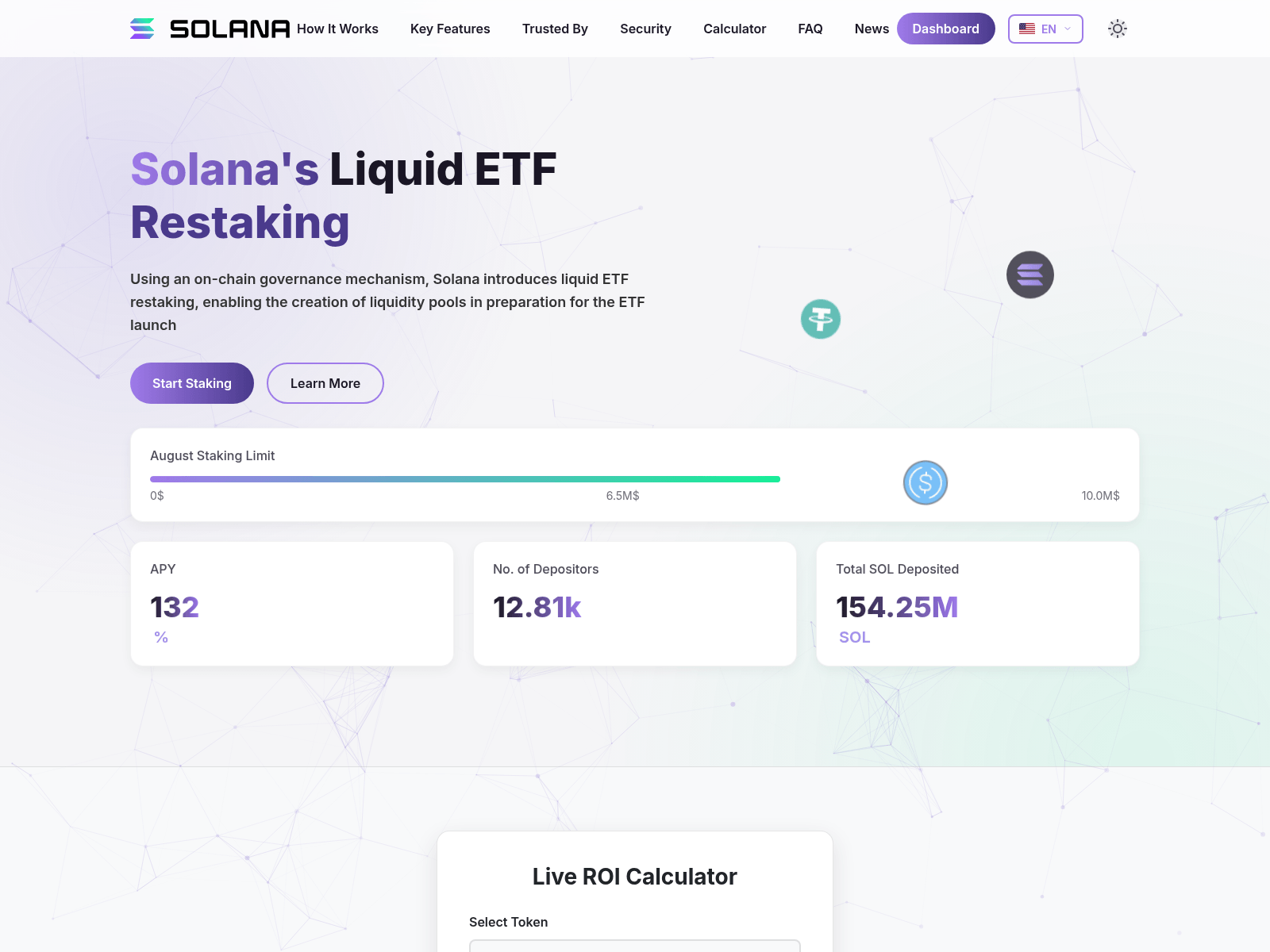 Screenshot of solana-restaking.com