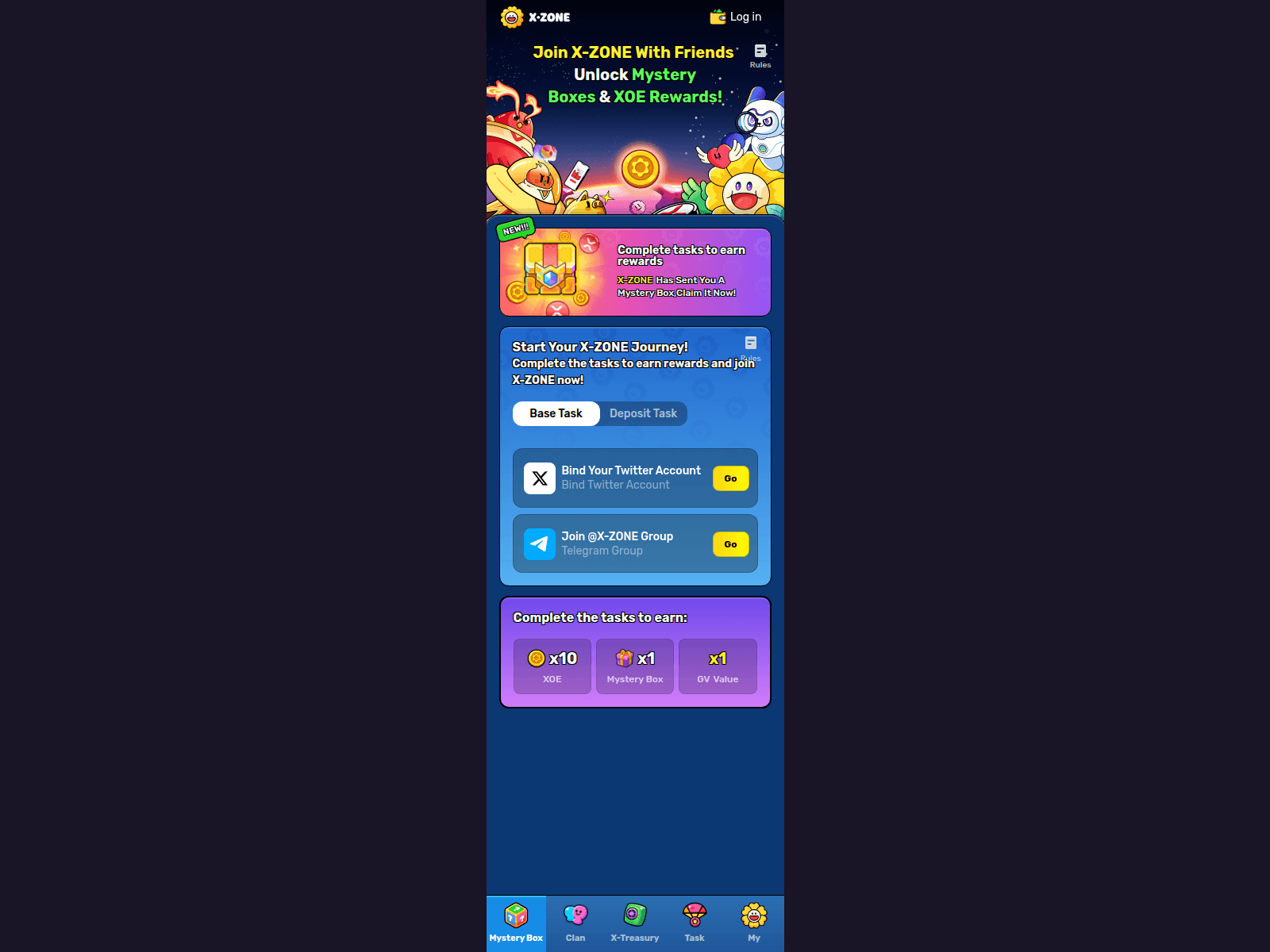 Screenshot of dapp-test.x-zone.io