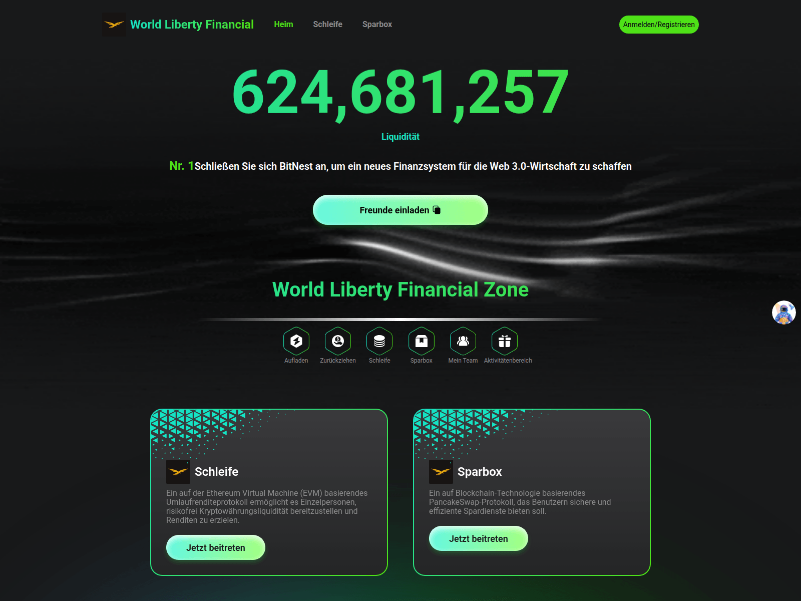 Screenshot of wlfi-defi.com