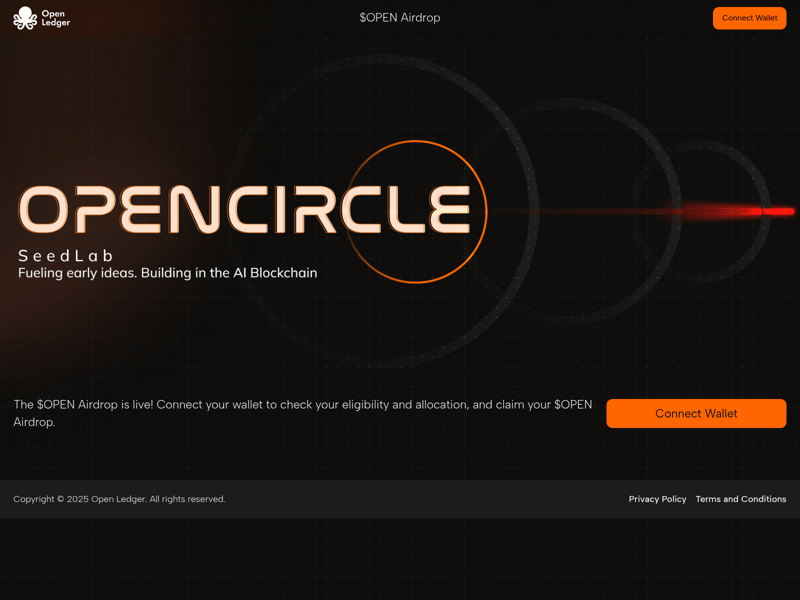 Screenshot of airdrop.openladger.xyz