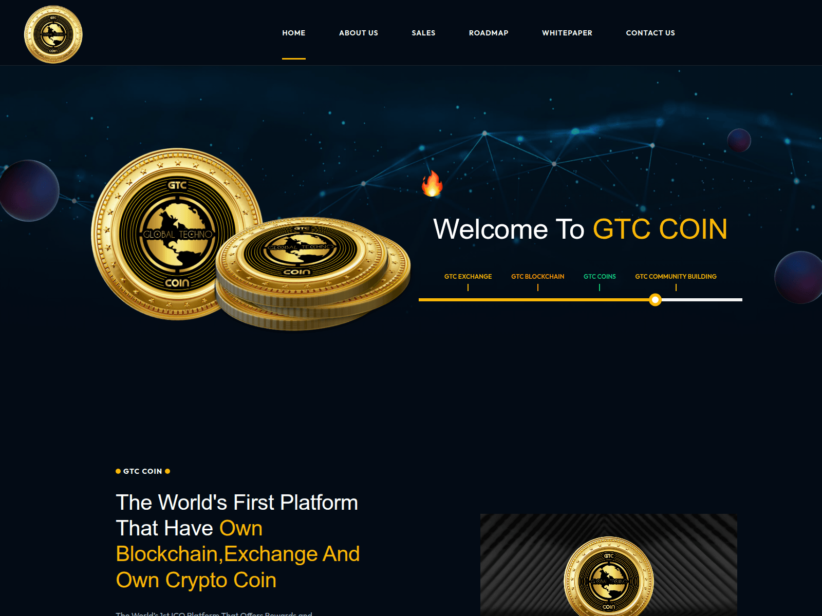 Screenshot of gtccoin.io