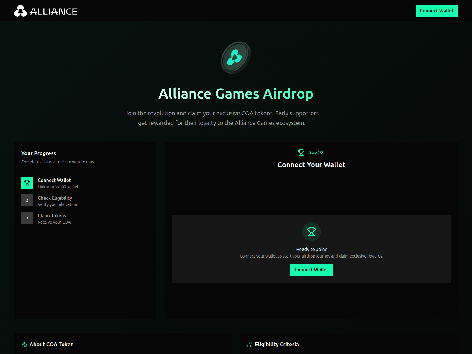 Screenshot of alliancegames.digital