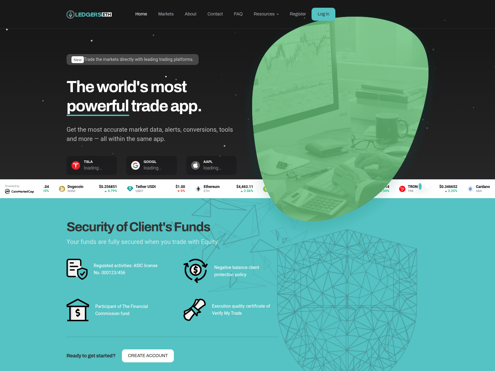 Screenshot of ledgerseth.com