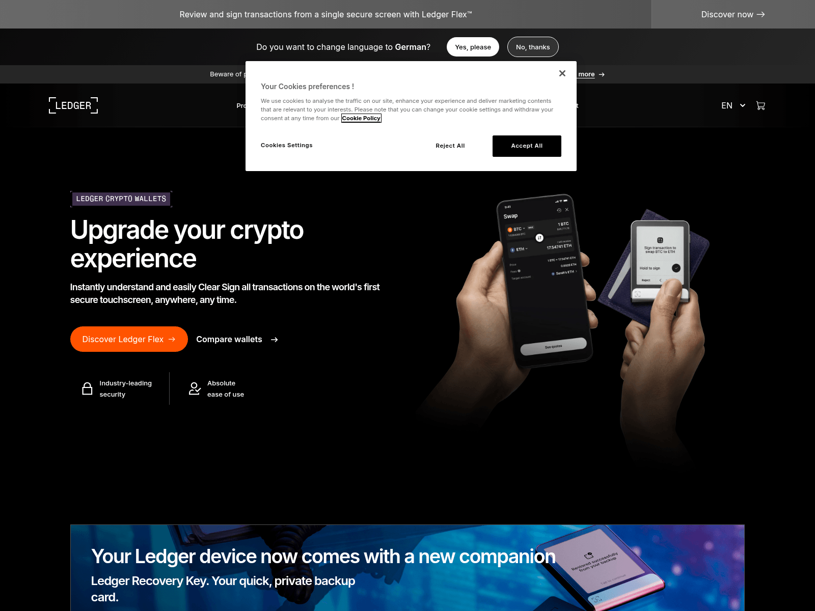Screenshot of ledgerswiss.com