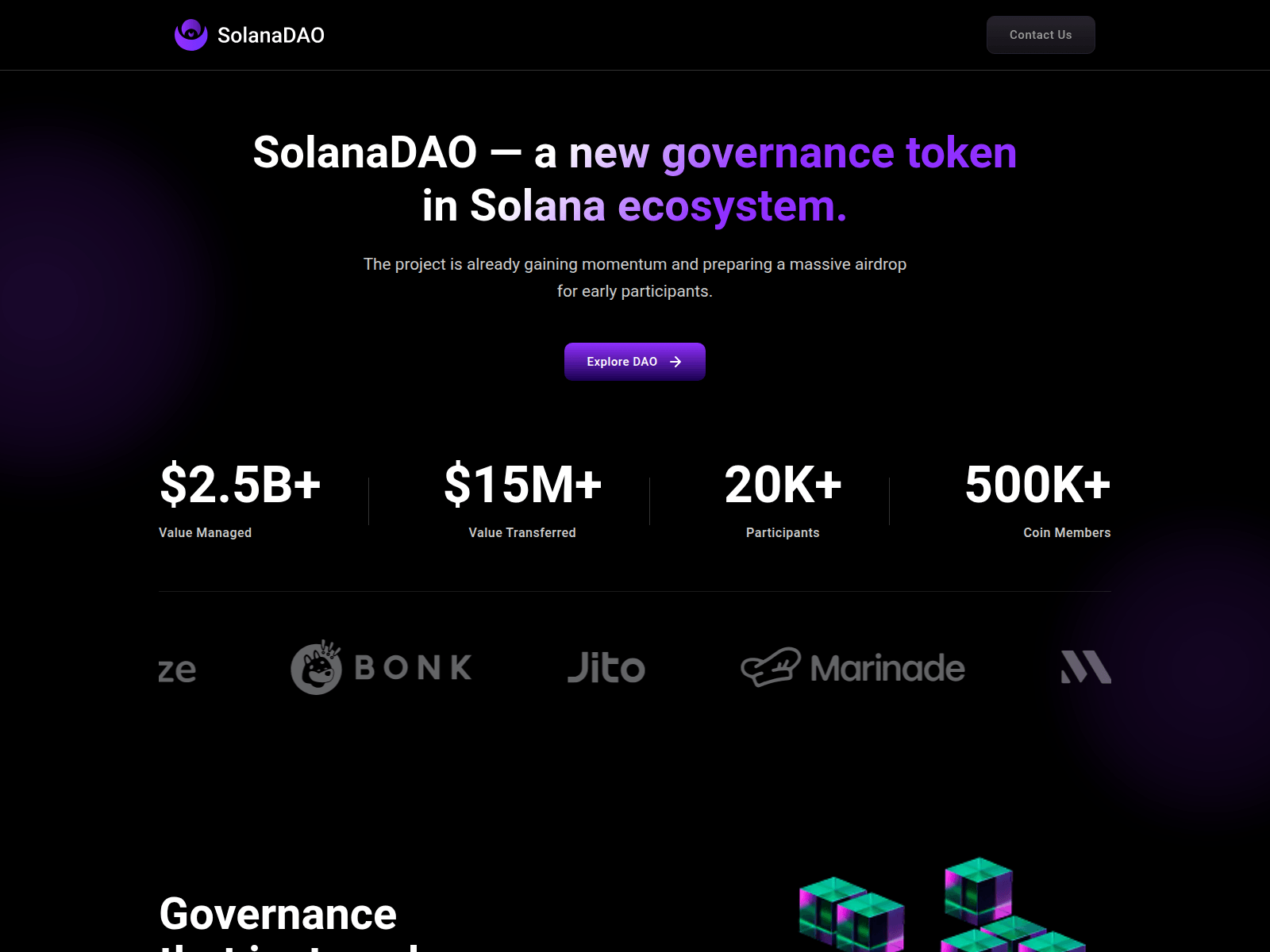 Screenshot of solhqdefi.com