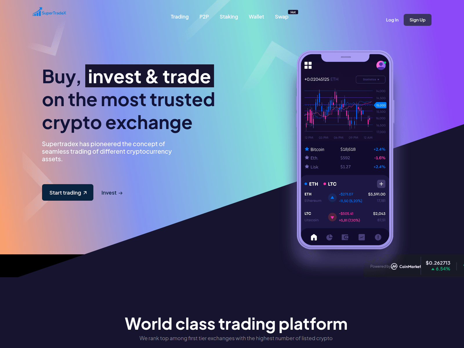 Screenshot of www.supertradex.com