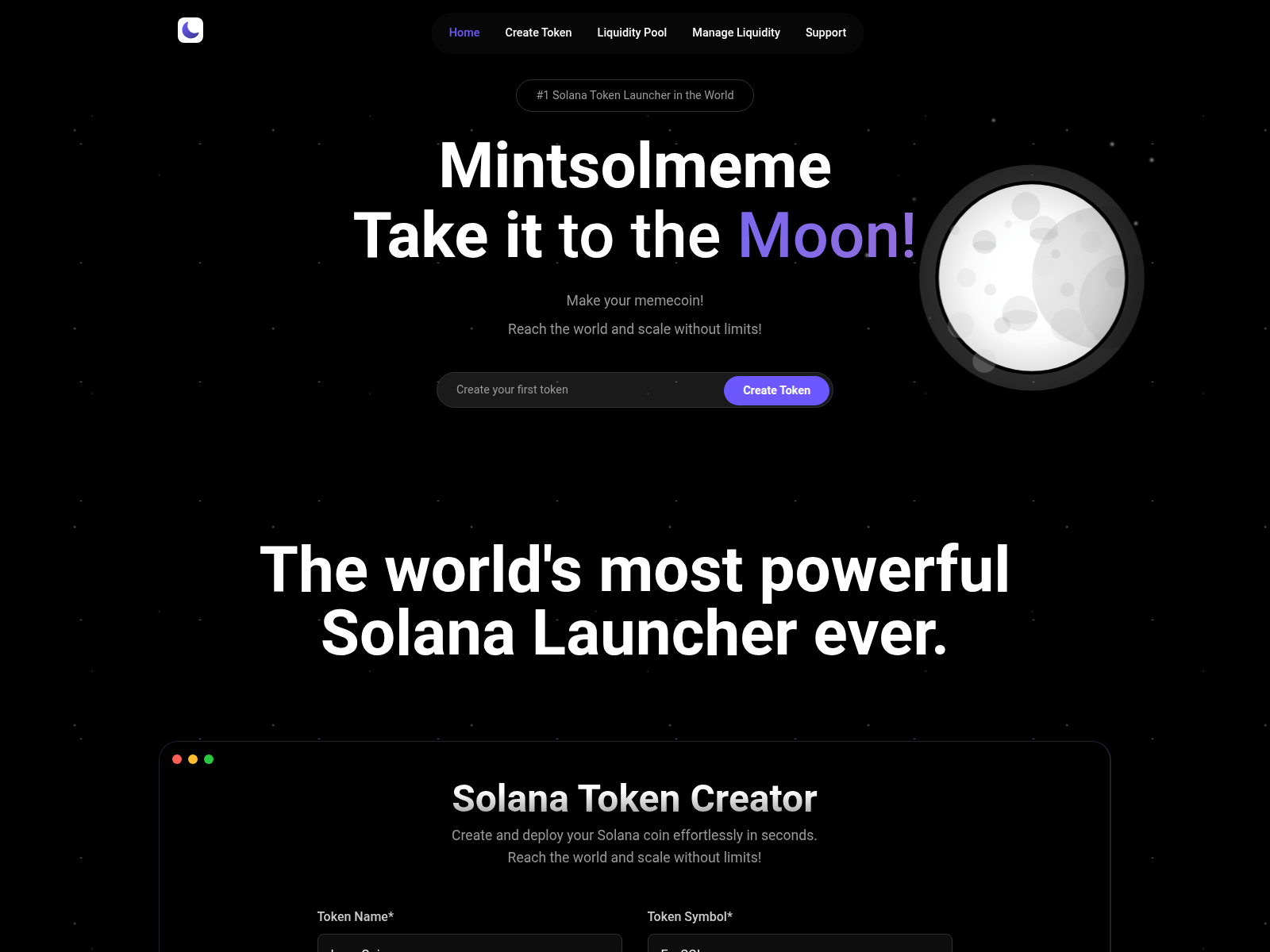Screenshot of mintsolmeme.com