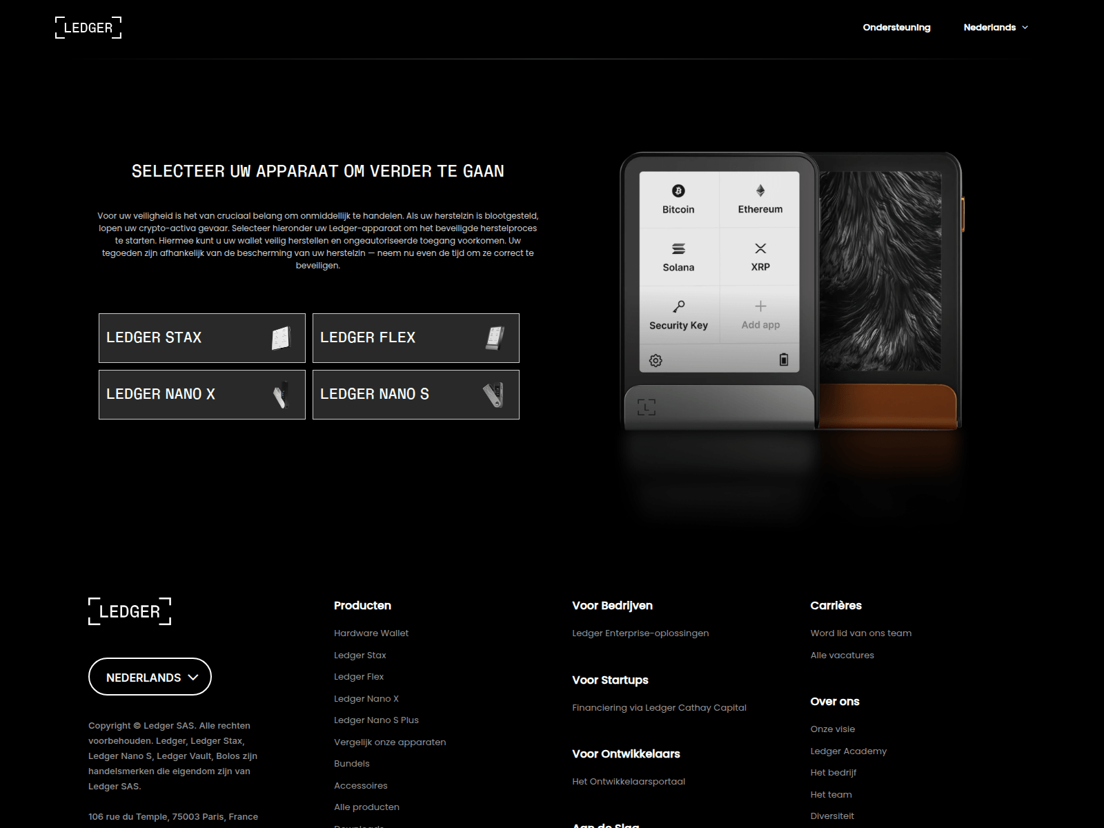 Screenshot of ledger-apparaat.com