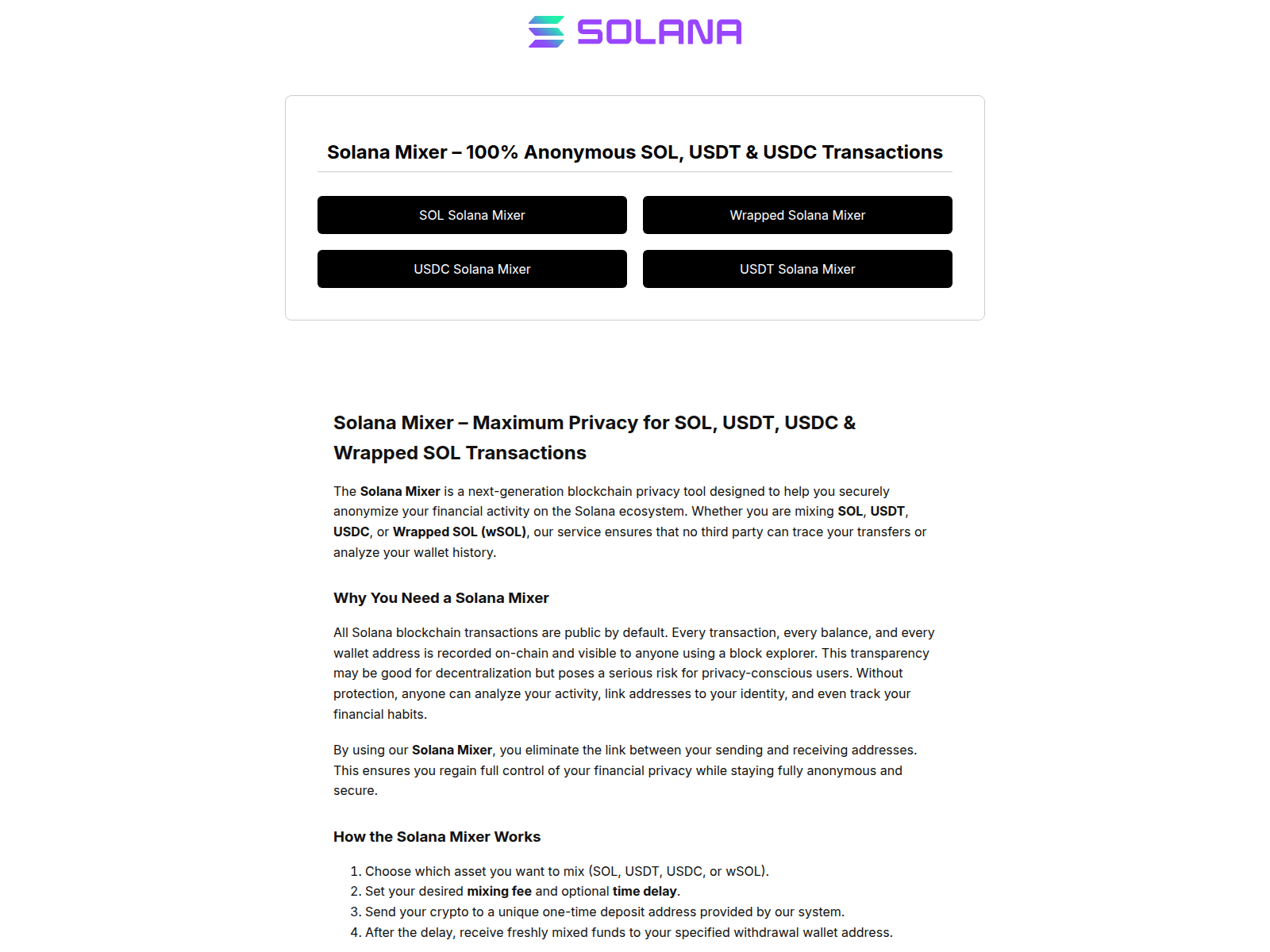Screenshot of sol-mix-mixer.com