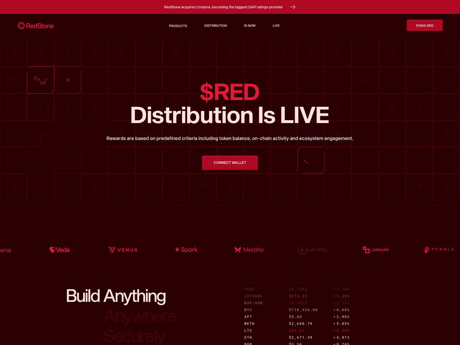 Screenshot of claim-redstone.app