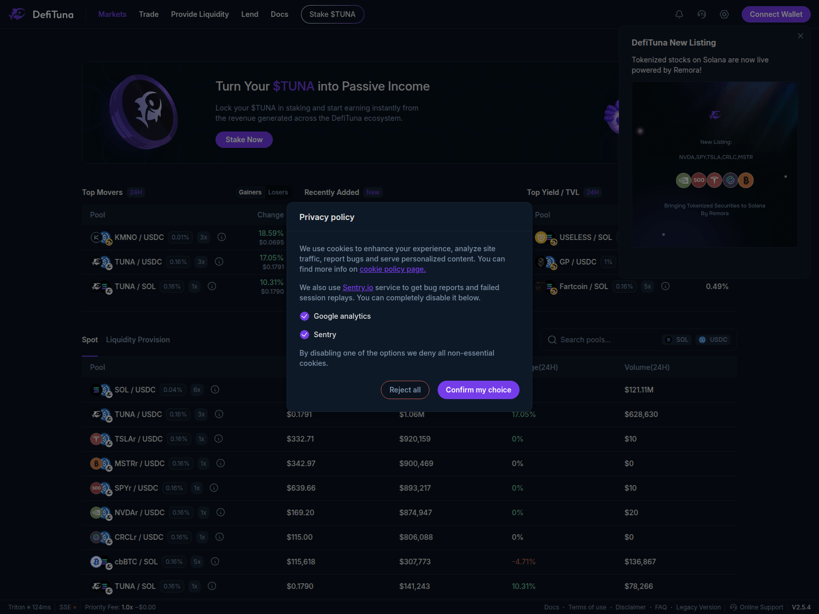 Screenshot of defituna.finance