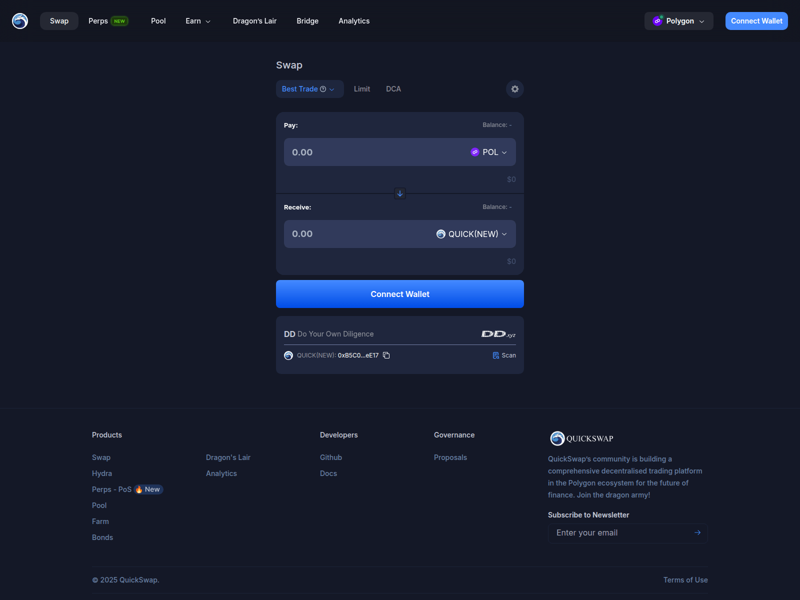 Screenshot of quickswap.exchange.llsp.pro
