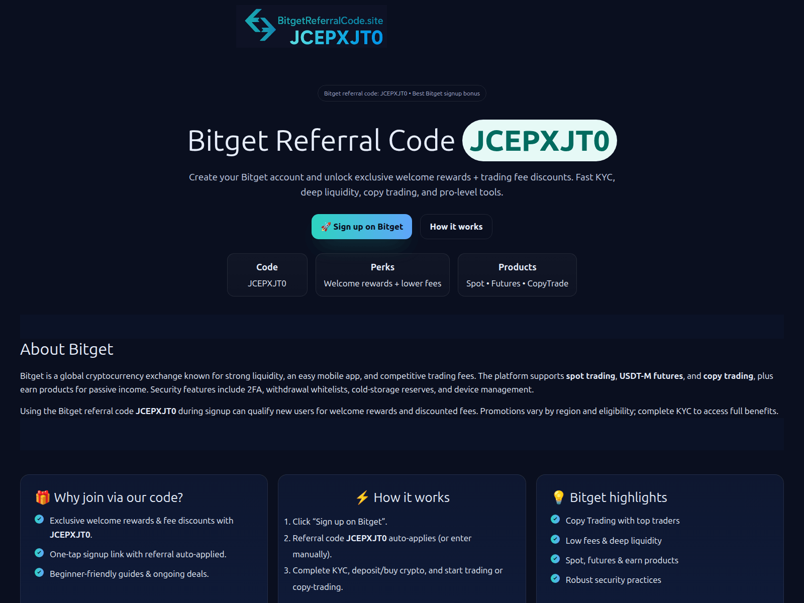 Screenshot of bitgetreferralcode.site