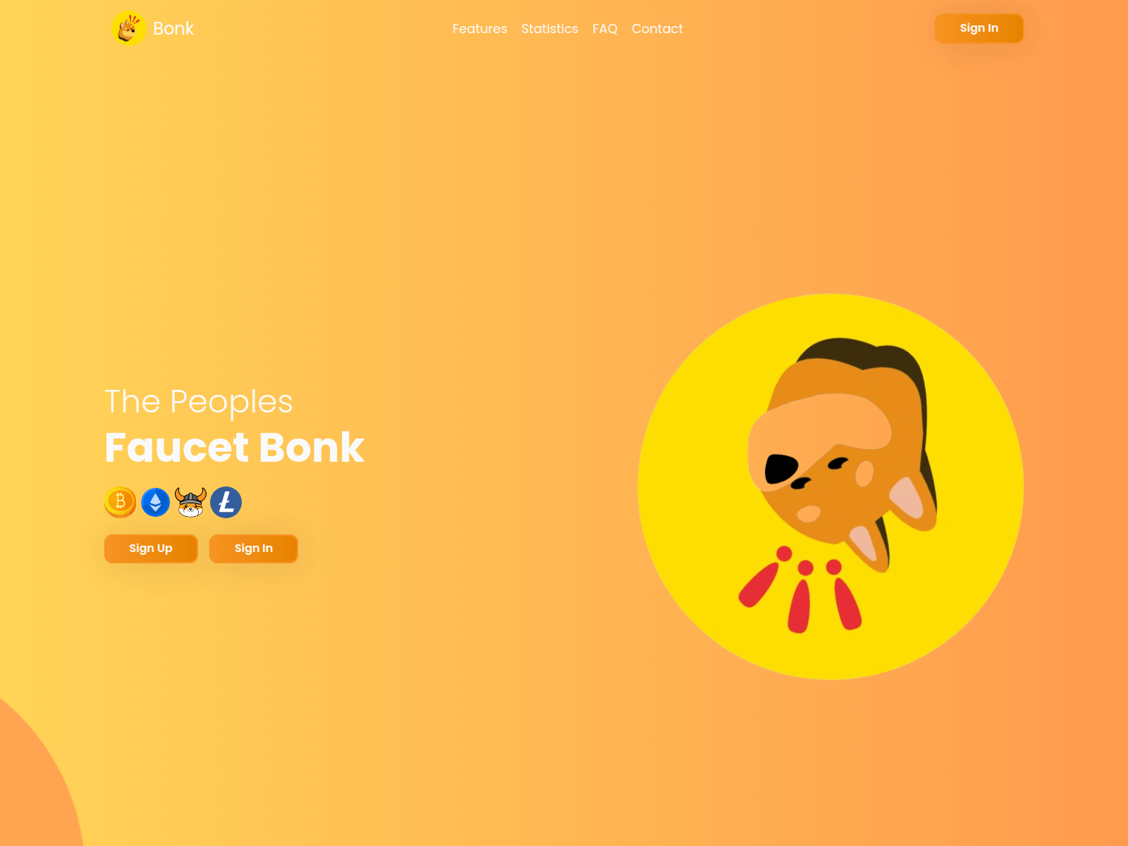 Screenshot of bonk-faucet.online
