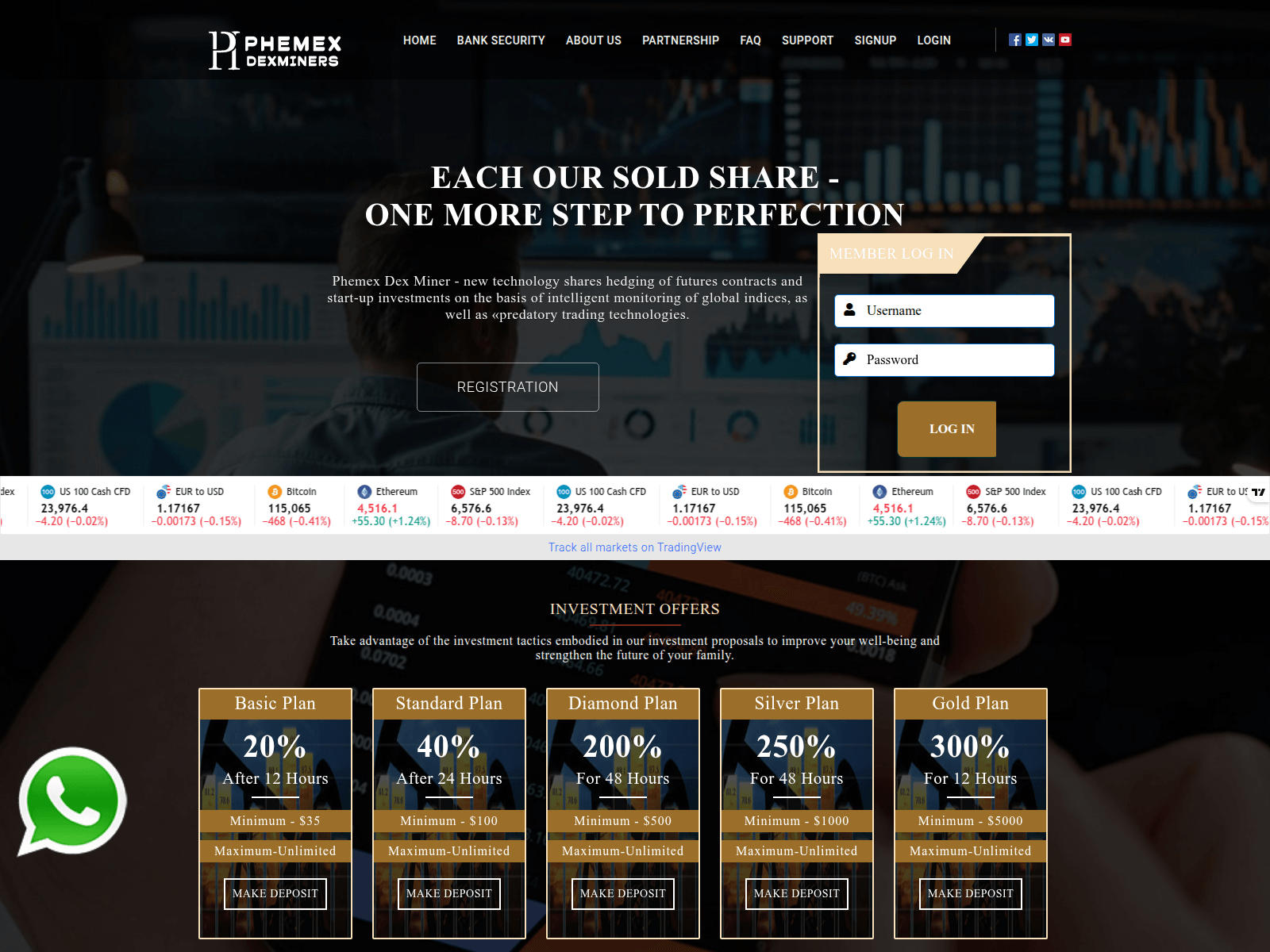 Screenshot of phemexdexminer.ltd