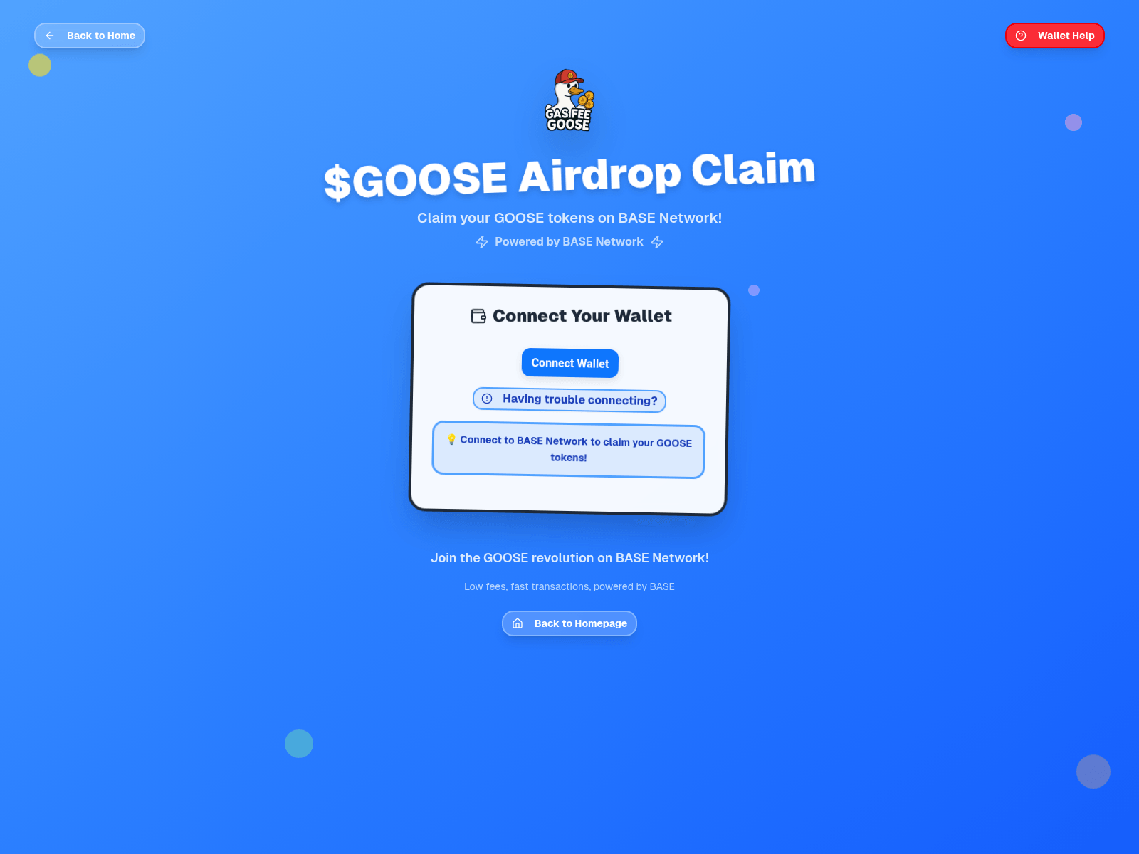 Screenshot of claim.gasfeegoose.space