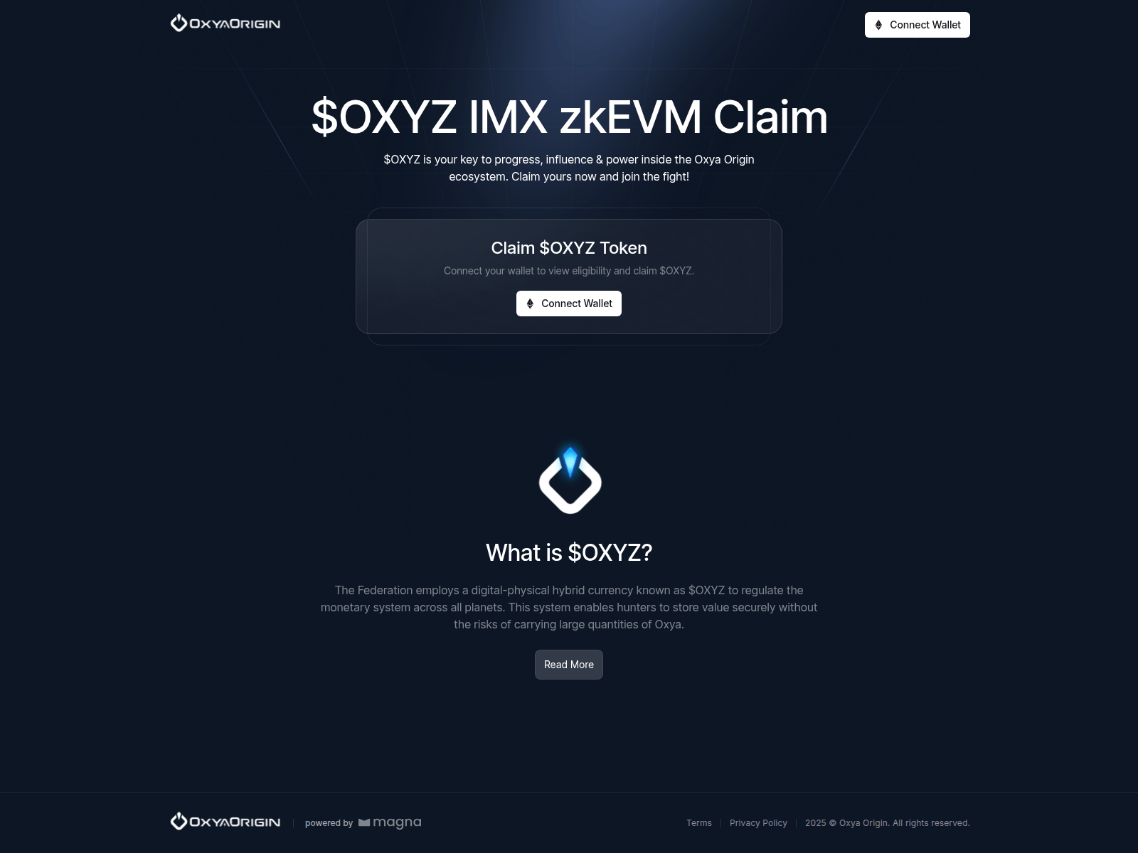 Screenshot of claim.oxyaorigin.com