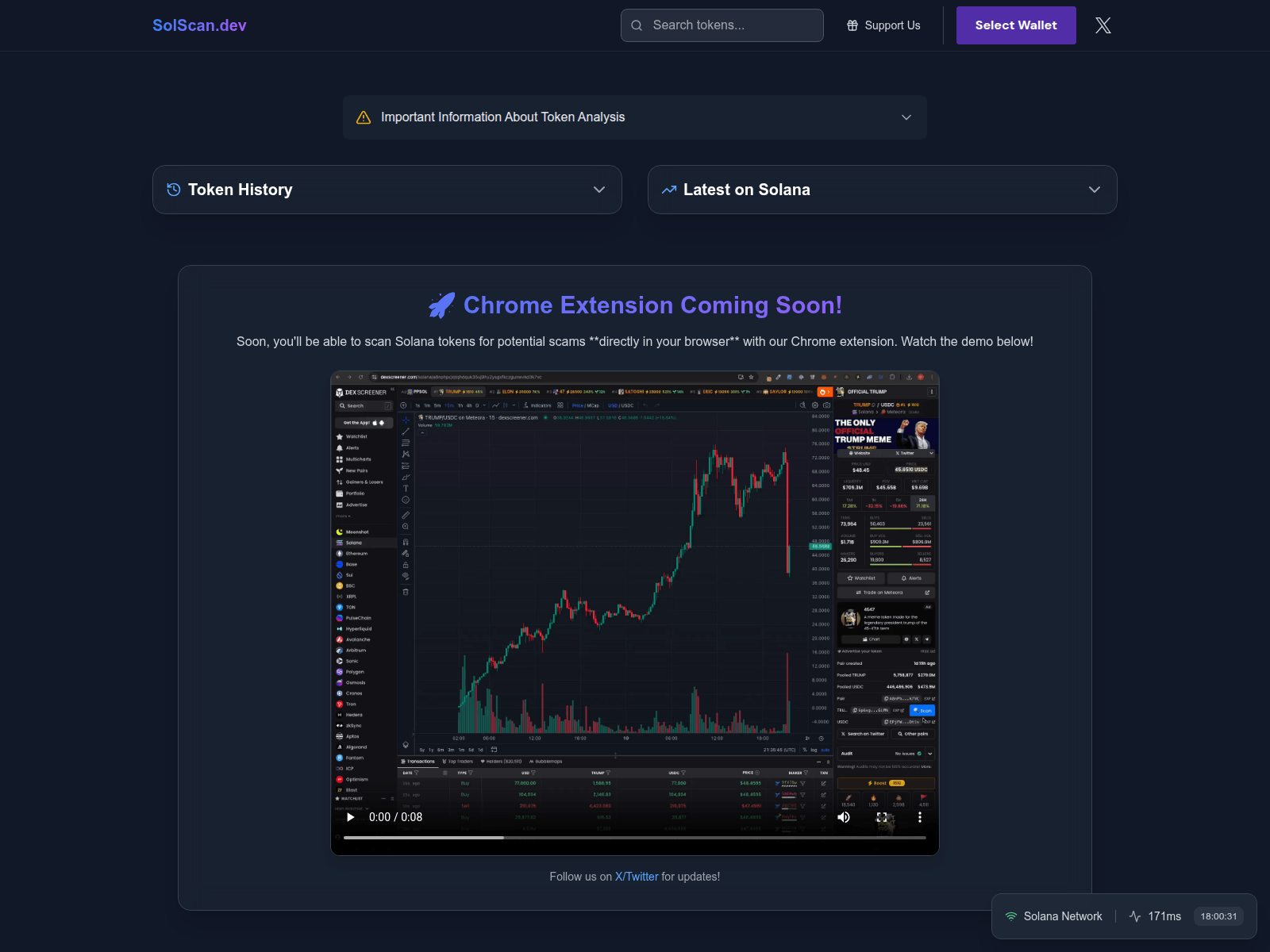 Screenshot of solscan.dev