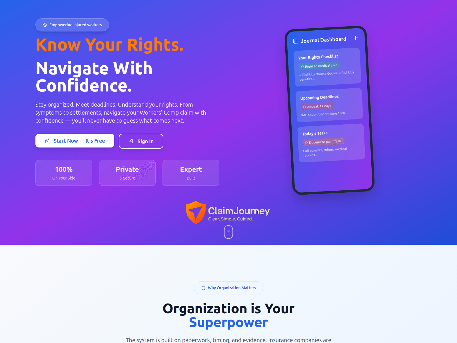 Screenshot of claimjourney.com