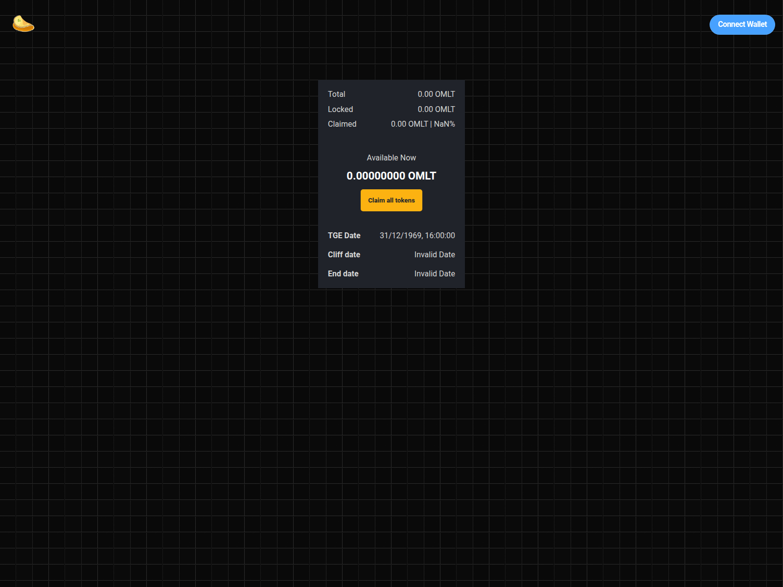 Screenshot of claim.omeletteswap.finance