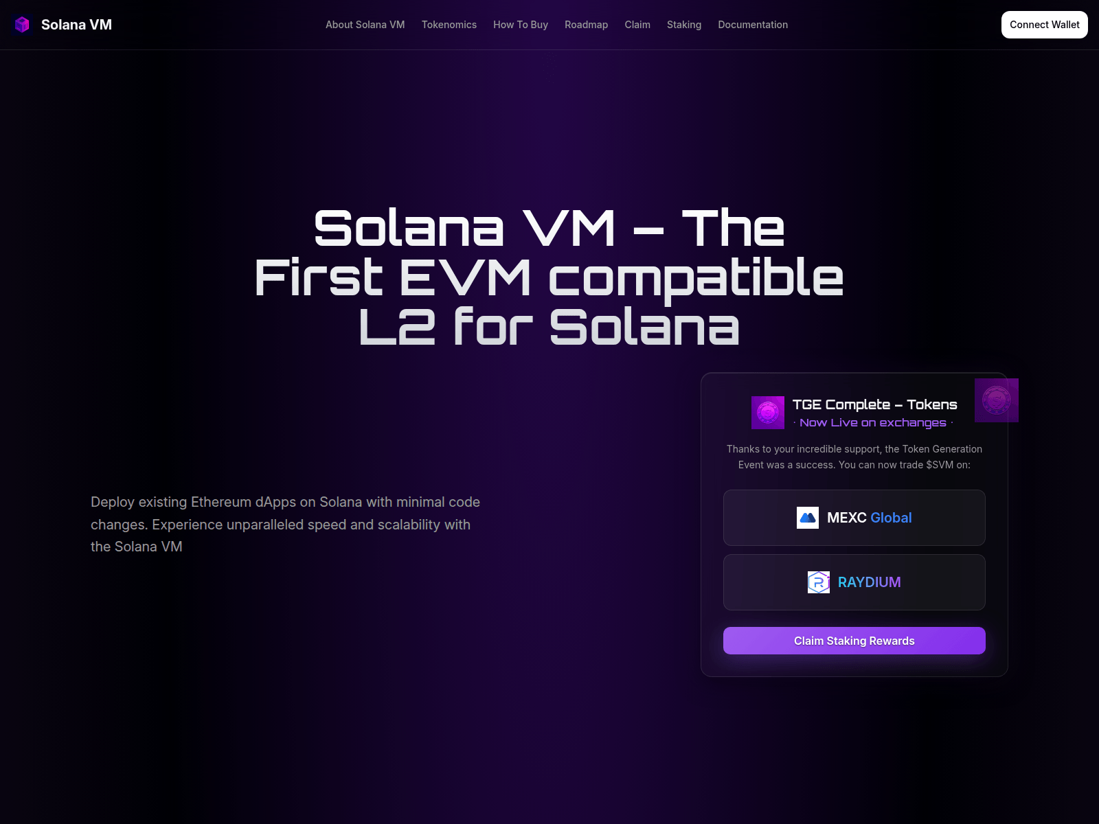 Screenshot of solanavmstakes.xyz