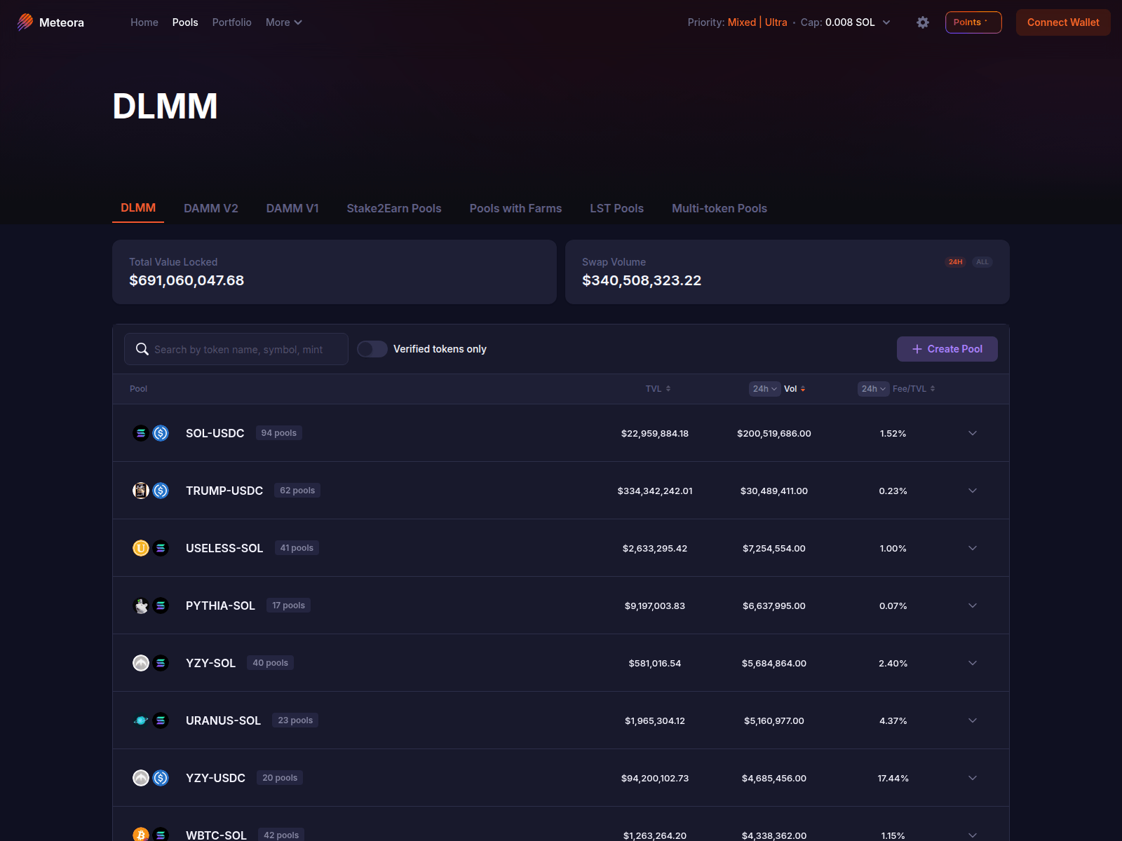 Screenshot of meteora.to