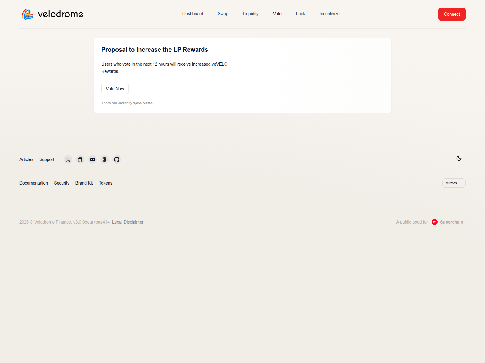 Screenshot of vote-velodrome.finance