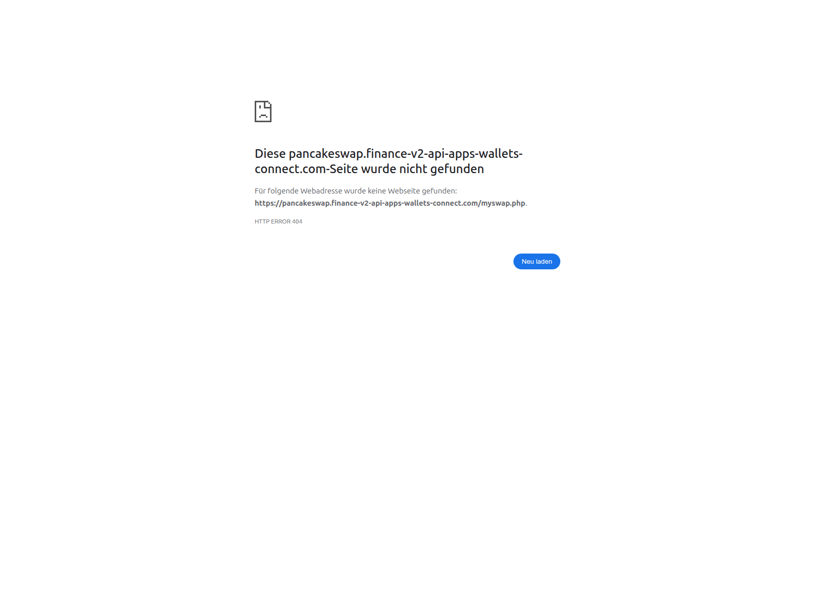 Screenshot of pancakeswap.finance-v2-api-apps-wallets-connect.com