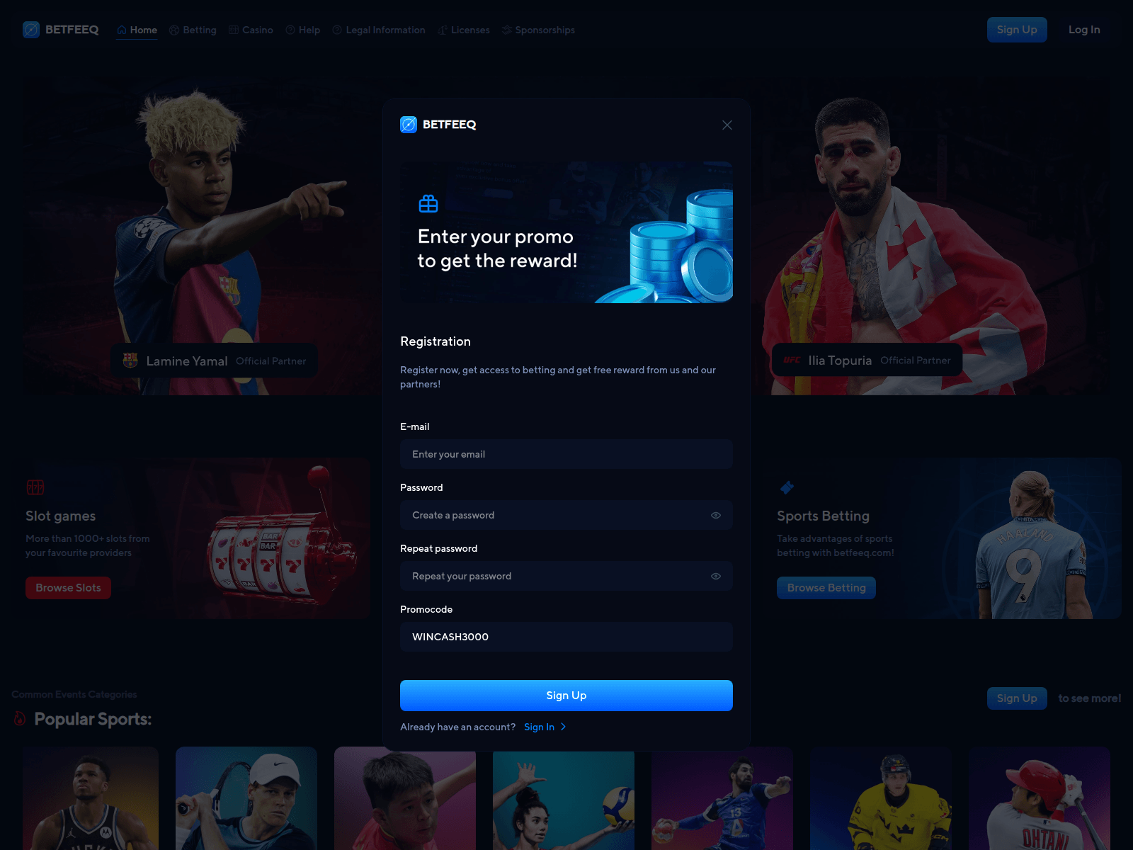 Screenshot of betfeeq.com