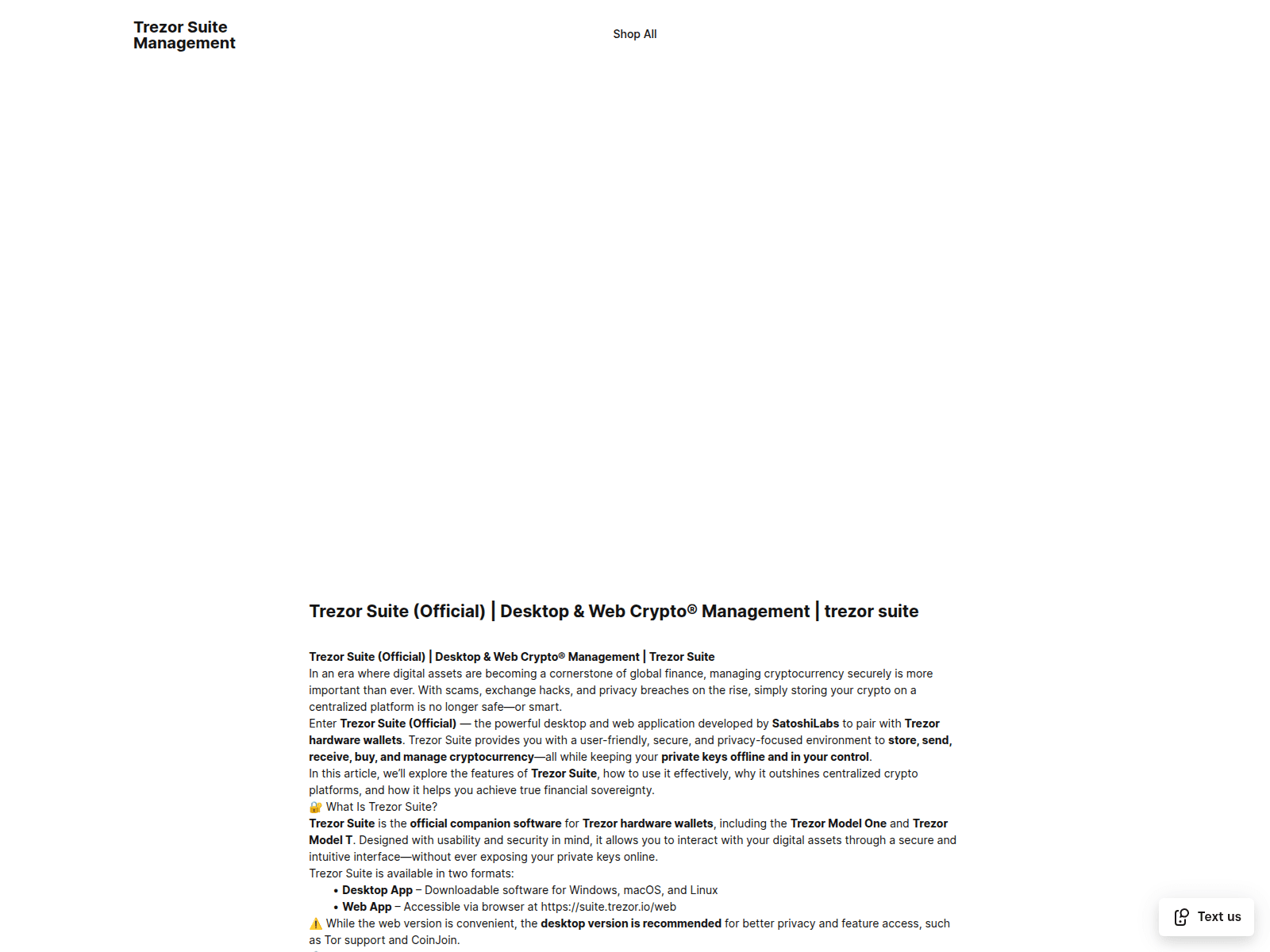 Screenshot of trezor-suite-learn.square.site