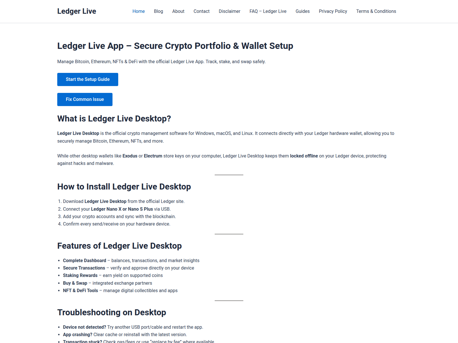 Screenshot of official-ledger.live