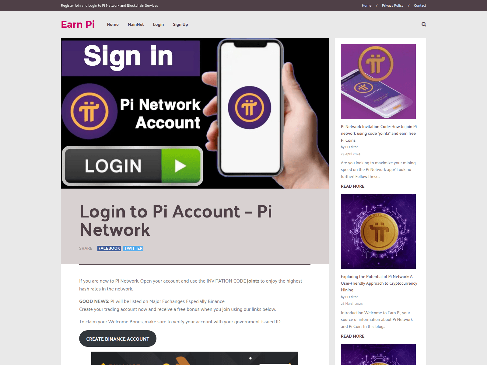 Screenshot of earnpi.com