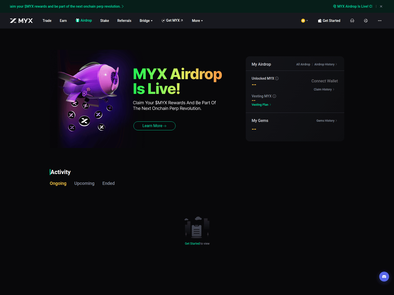 Screenshot of myx-live.xyz