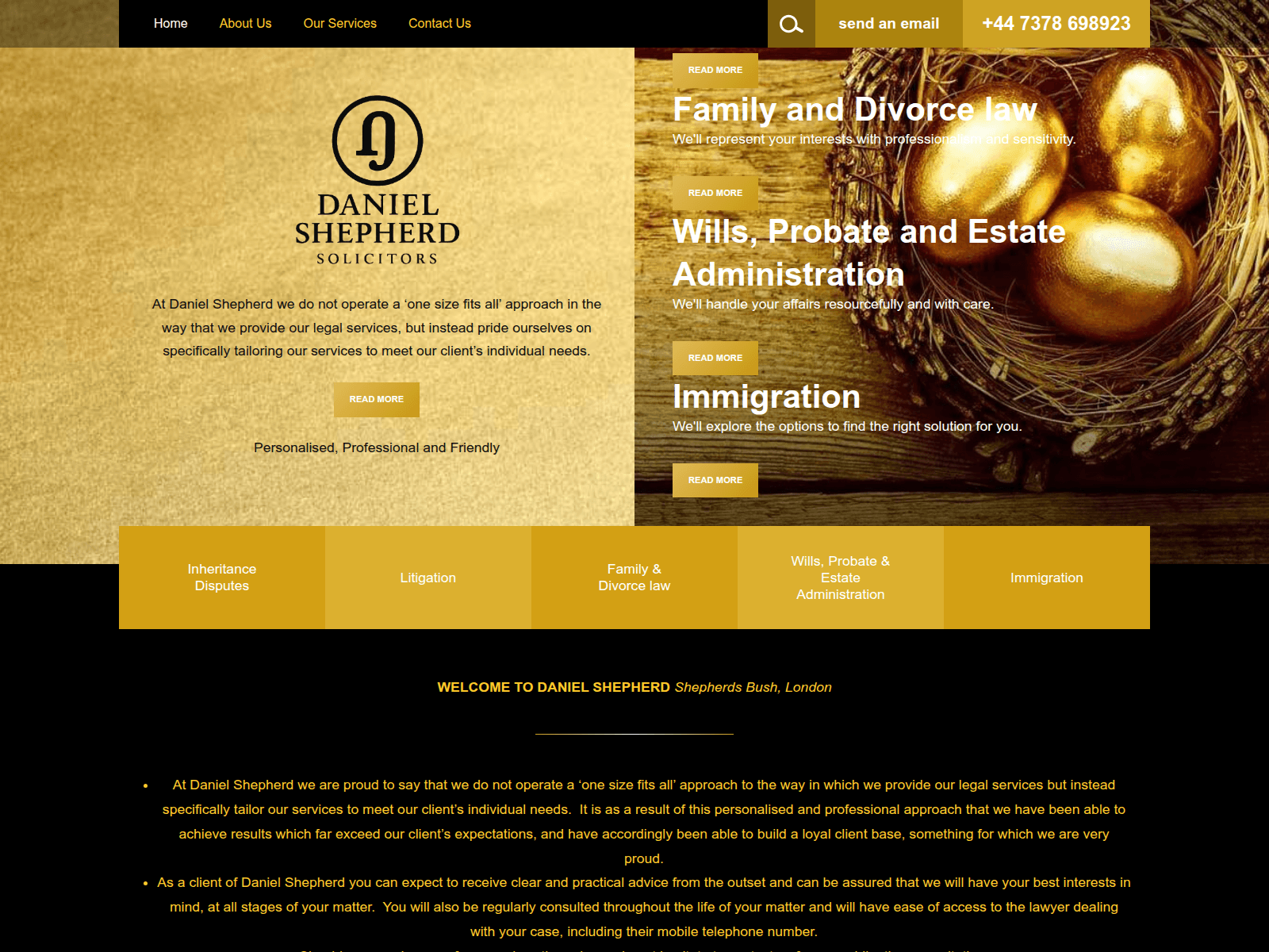 Screenshot of danielshepherdsolicitors.com