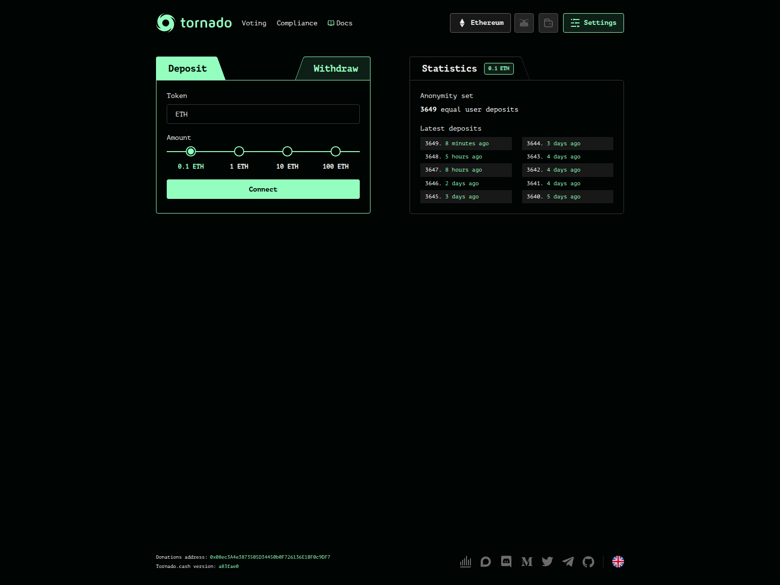 Screenshot of tornadoproxy.eth.limo