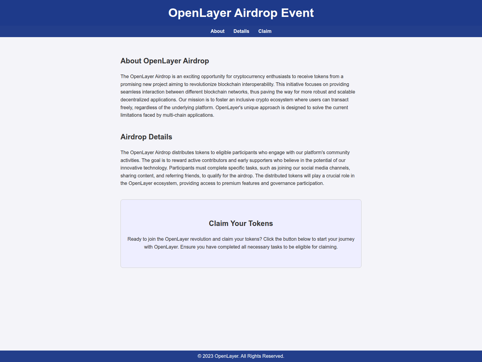 Screenshot of openlayerairdrop.live