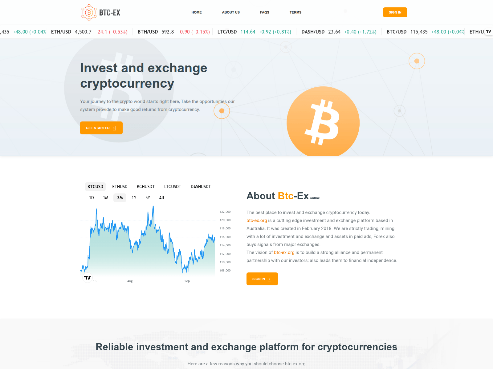 Screenshot of btc-ex.org