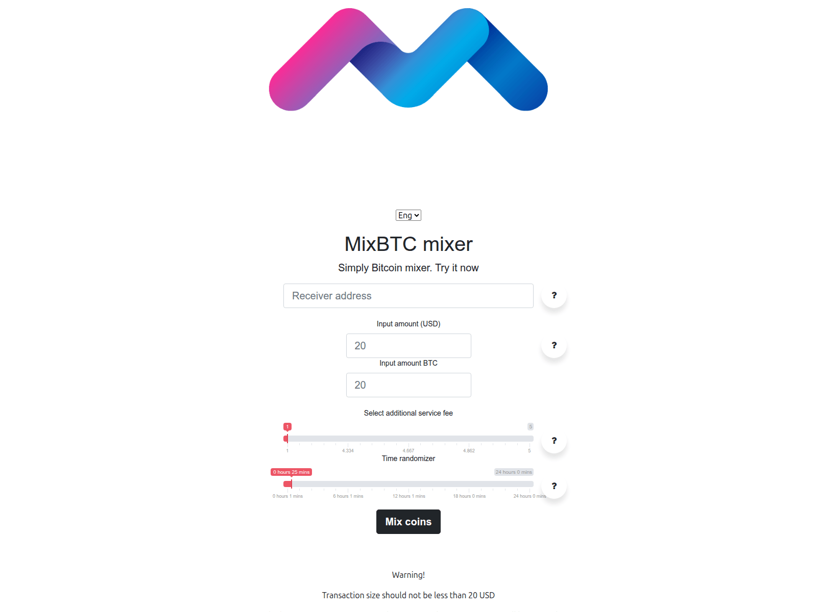 Screenshot of mixbtc.online