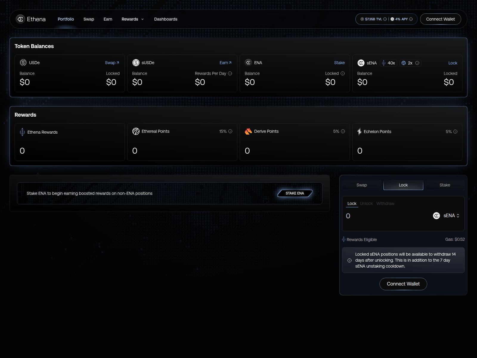 Screenshot of app.ethana.financial