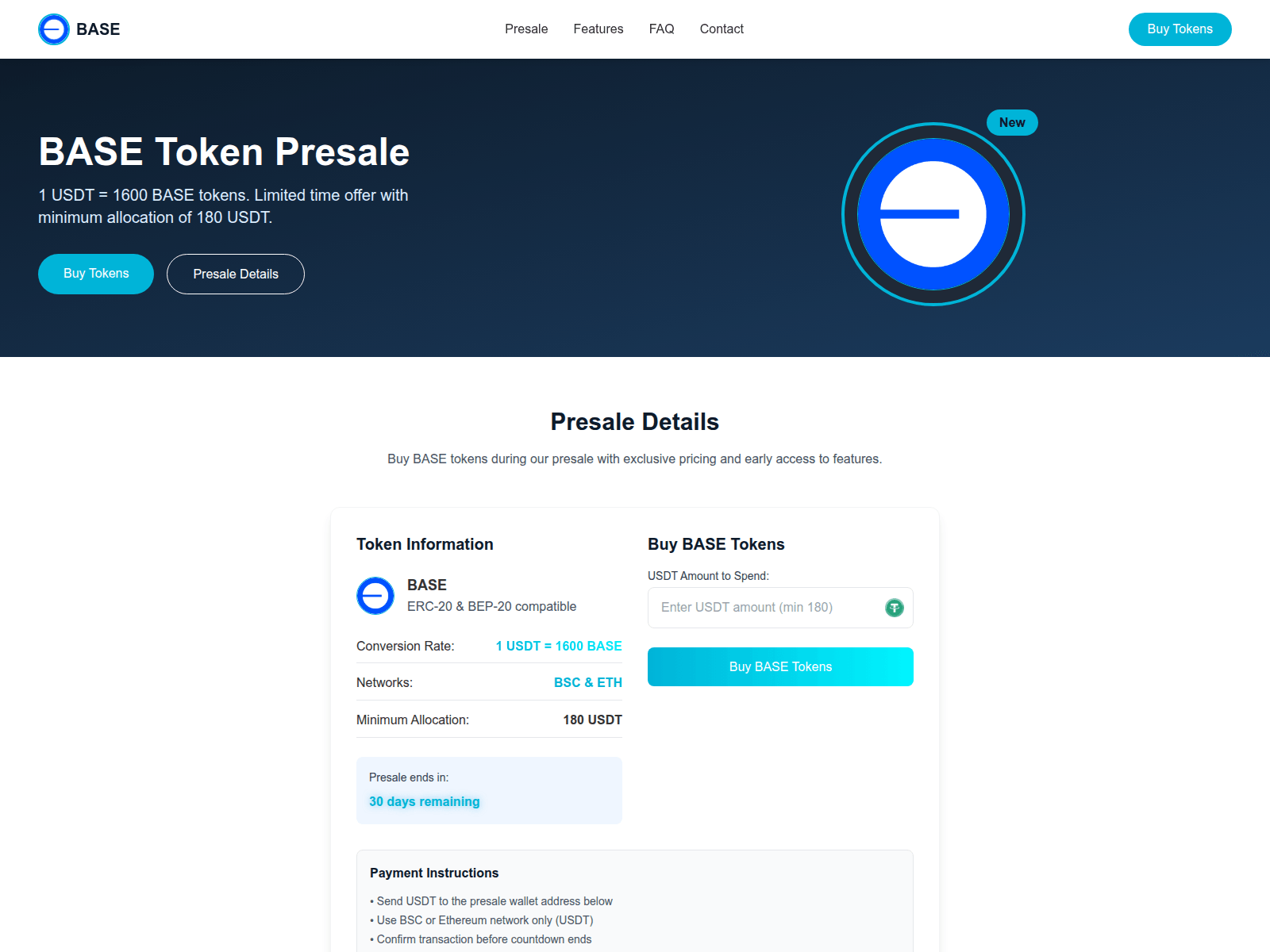 Screenshot of basetoken.top