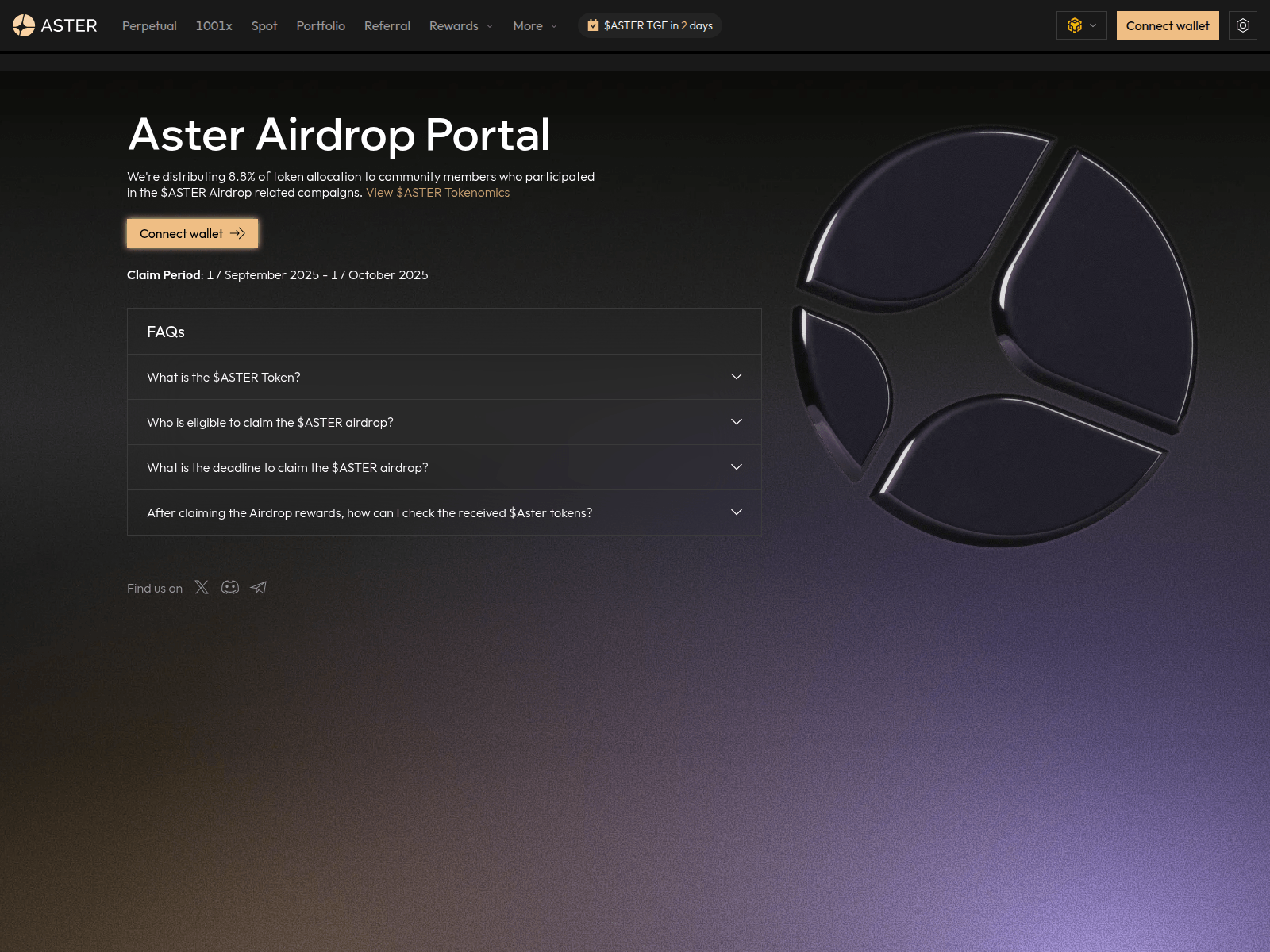 Screenshot of astersdex.xyz
