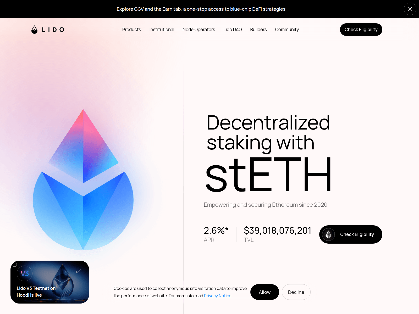 Screenshot of allocation-lido.fi