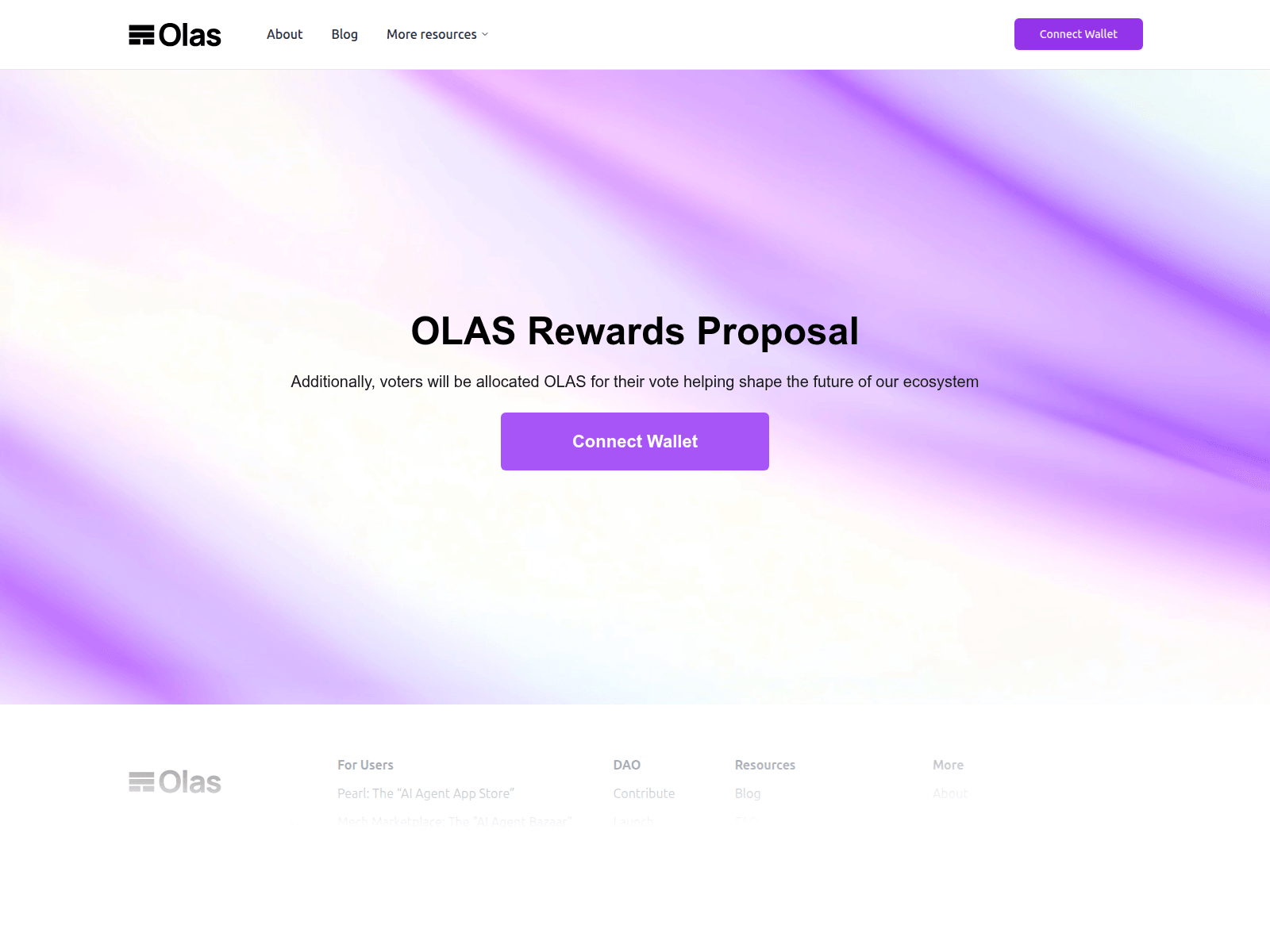 Screenshot of voting-olas.network