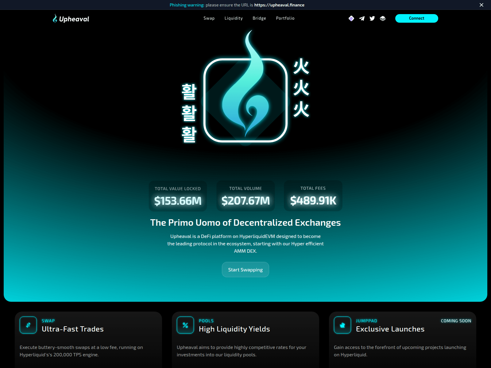 Screenshot of uphaeval.finance