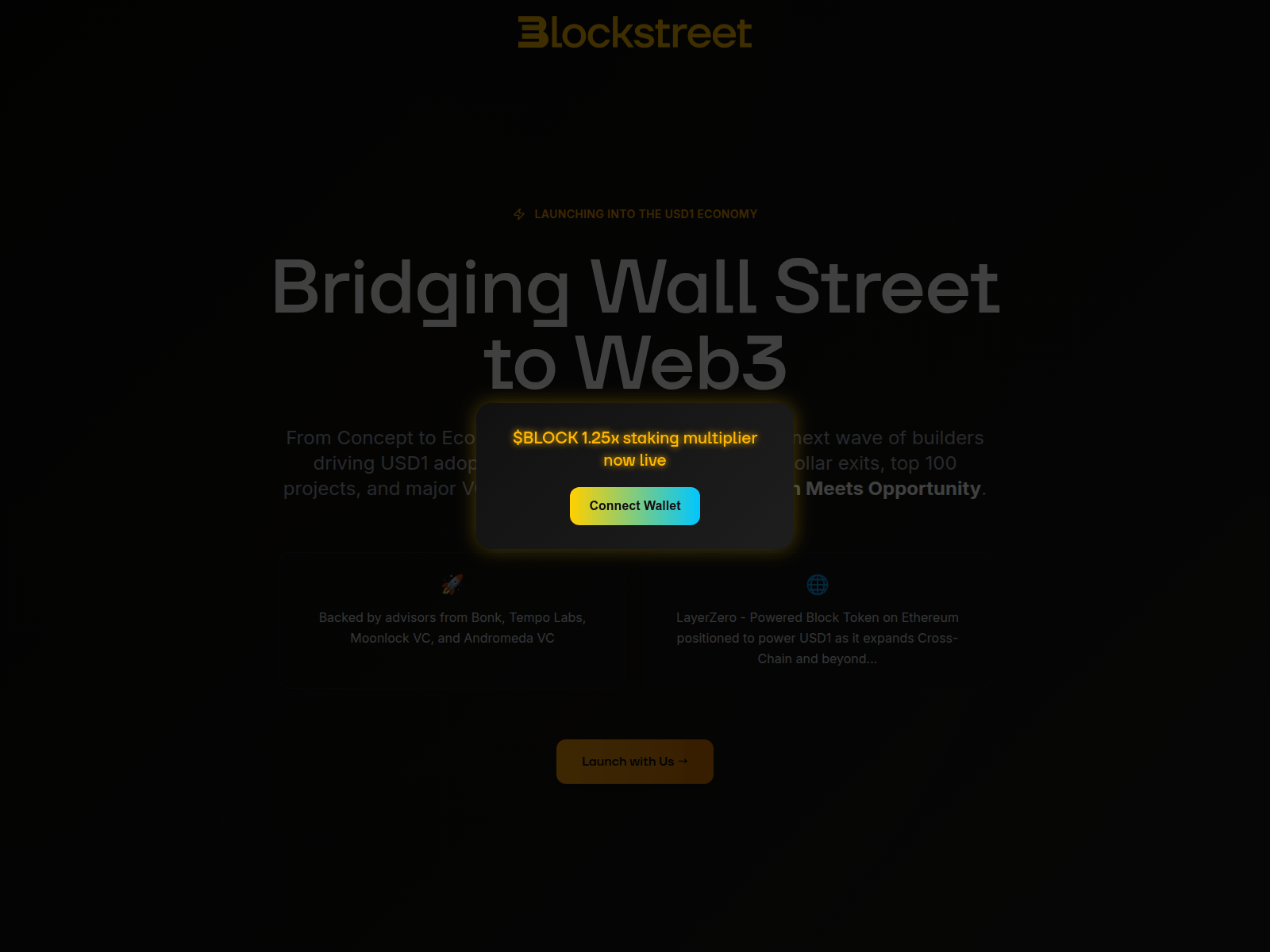 Screenshot of stake-blockstreets.xyz